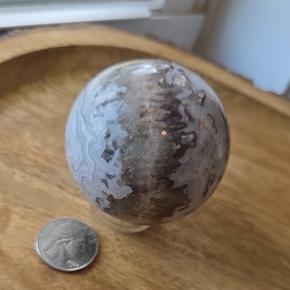 Agate Geode Sphere - Picture 3 of 10